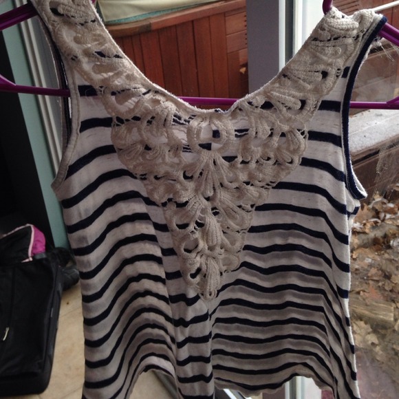 Blue stripe top! REVERSIBLE! - Picture 1 of 4