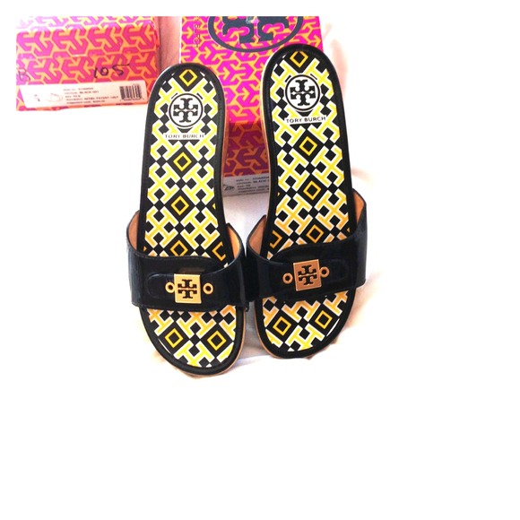 Tory burch black patent dr scholl style clog new