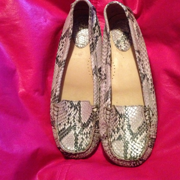 Snake skin loafers