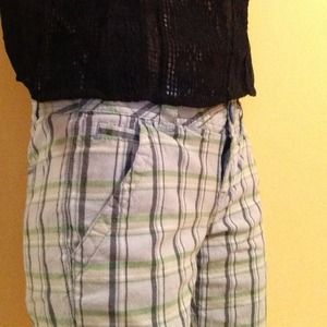 Aeropostale Seafoam Plaid Bermuda Shorts