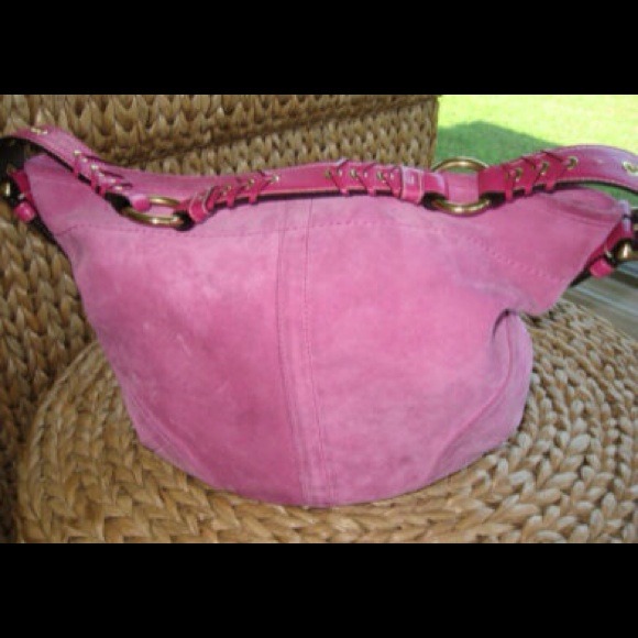 💗👛Coach Fushia Pink Suede Leather Hobo👛💗