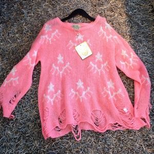Wildfox pink star sweater