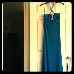 Teal prom dress