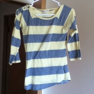 Long sleeve yellow and grey shirt