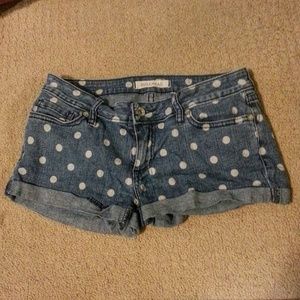 Polk a dot jean shorts