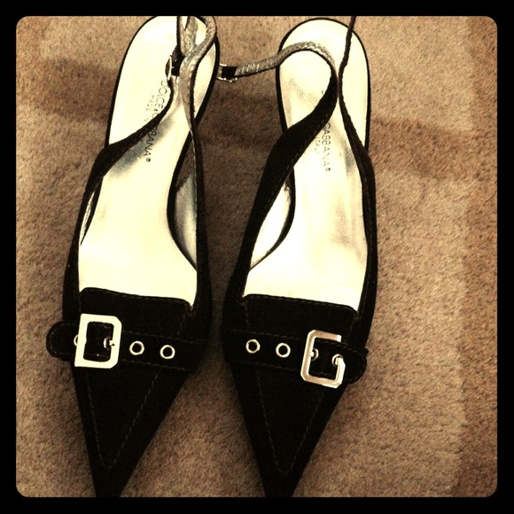 Dolce & Gabbana brown kitten heel sling backs