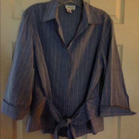 Coldwater Creek Tie-front Striped Shirt