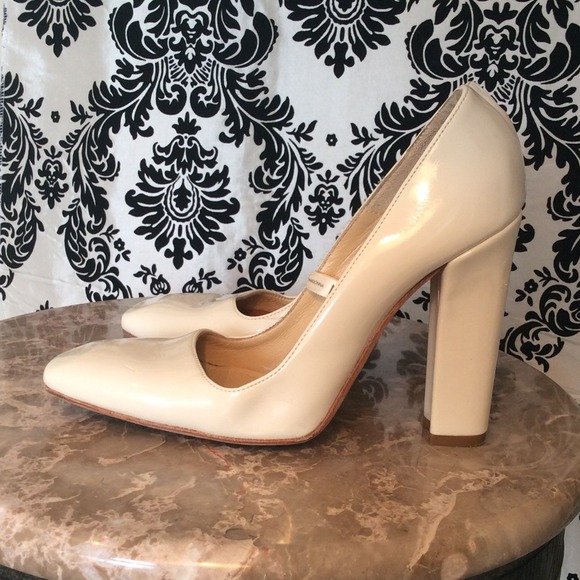 Rare M by Madonna patent leather ivory heels