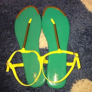 Neon yellow and Green Sandals