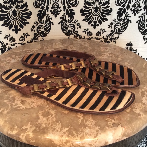 Manolo Blahnik metal flip flops mismates 38 SOLD