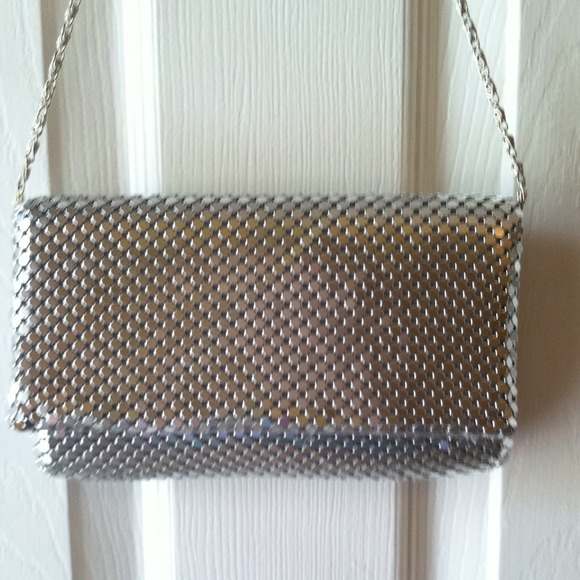 Silver Beaded Clutch