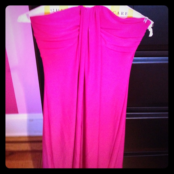 Hot pink halter dress