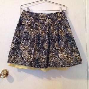 Gray and Yellow Floral Skirt