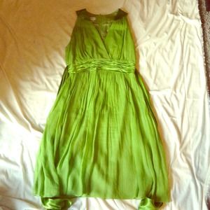 Lime Green Silk Dress