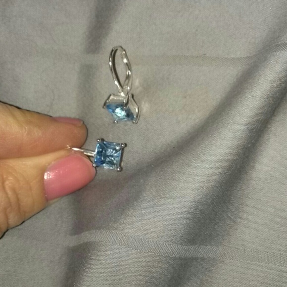 Blue topaz and silver earrings