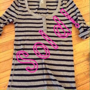 Sold...cotton gray and black Henley. Size large