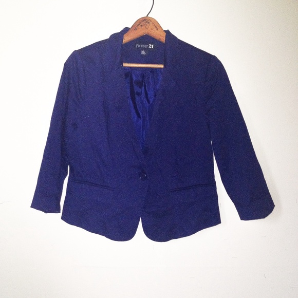 🔰SOLD🔰 {forever 21} Navy Blue Blazer - Picture 2 of 3