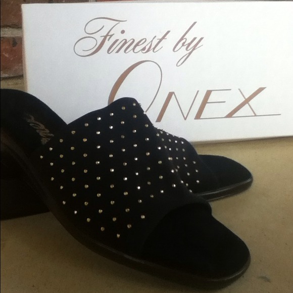 Black Onex Studded Sandals .