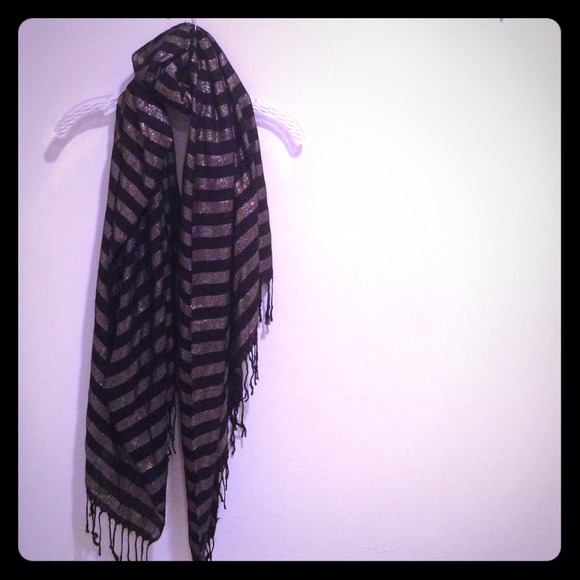 Target black and gold striped scarf