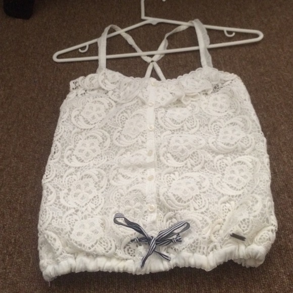 Abercrombie floral crochet print tank