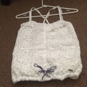 Abercrombie floral crochet print tank