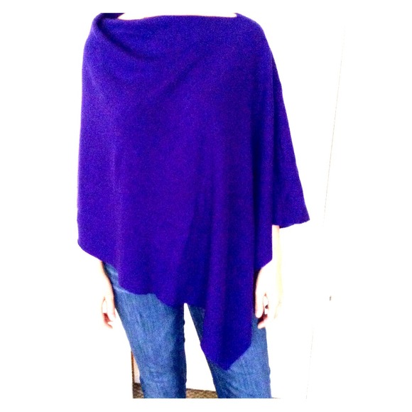 Eileen Fisher deep blue poncho NWOT