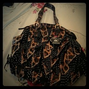 Sparkling Leopard Print Fringe Purse