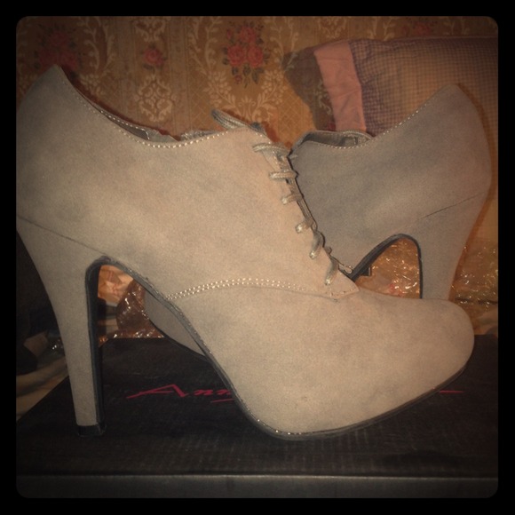 Oxford heels - suede grey 6.5 6 1/2