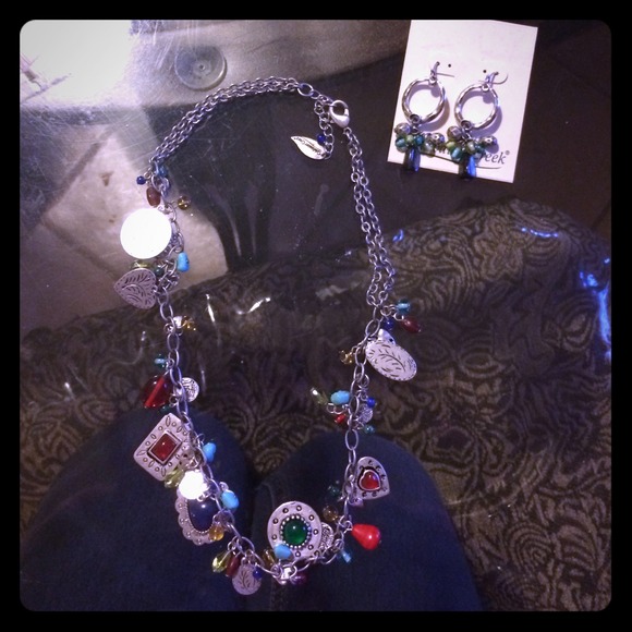 Earrings and necklace