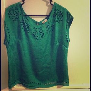 Silky Blouse with Laser Cut Neckline