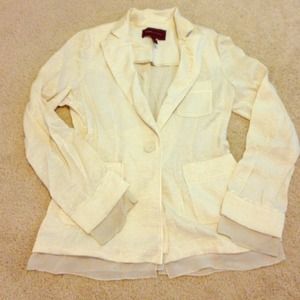 BCBG Maxazaria Cream Colored Shimmer Blazer