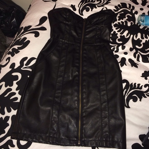 Leather no sleeve h&m dress - Picture 1 of 4