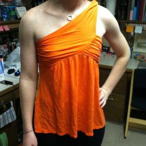 Wet Seal One-Shoulder Orange Top