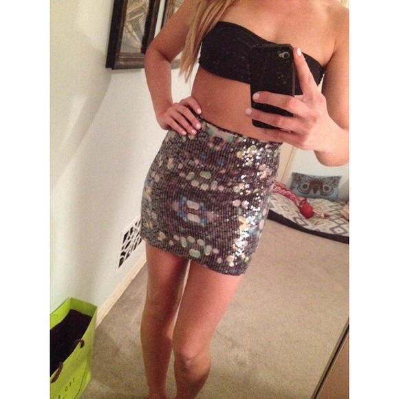 H&M multicolored sequin skirt