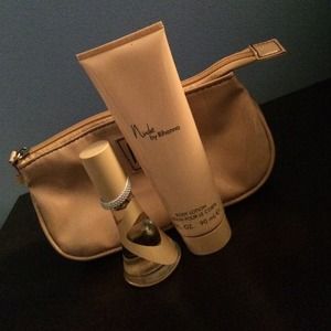 Nude by Rihanna perfume, lotion and bag