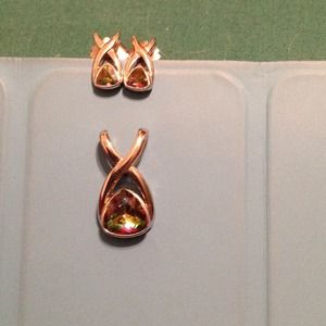 Matching earrings and slide