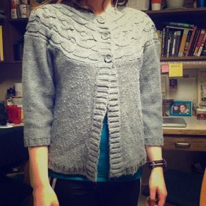 St. John's Bay gray 3 button sweater.