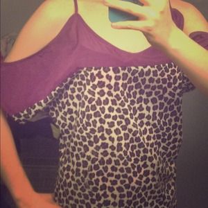 Purple cheetah print top.