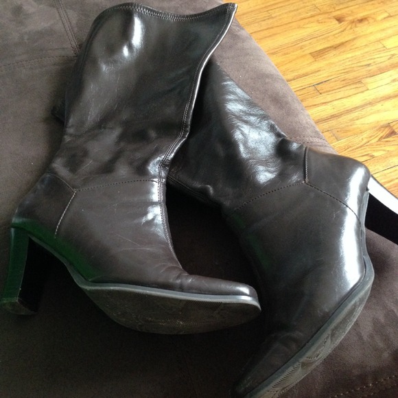 High brown boots wide calf