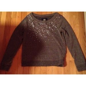 Gray sequined sweater