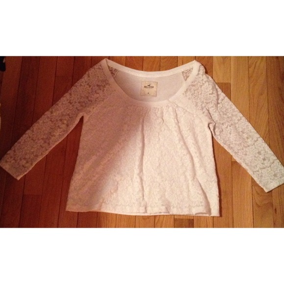 White lace crop top