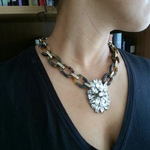 SOLD Tortoise and Crystal Necklace