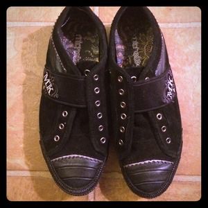 Black suede sneakers