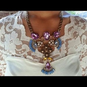 SOLD Multi Color Stone Fan Necklace