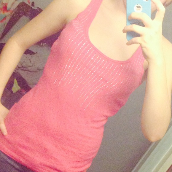 Pink top.