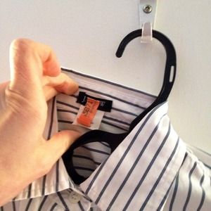 J. Crew ladies classic button down. Grey stripe