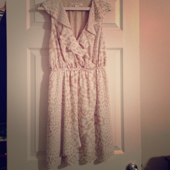 Animal print ruffle dress