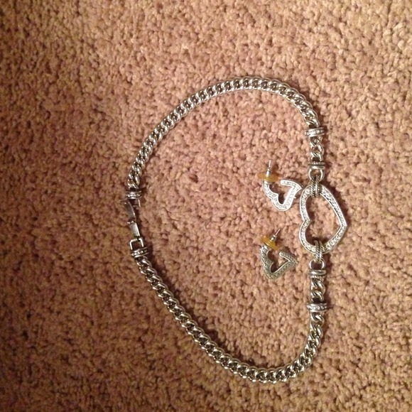 Brighton choker necklace&matching heart earrings.