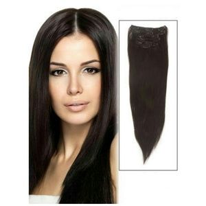 Synthetic Dark Brown Straight Hair Extensions