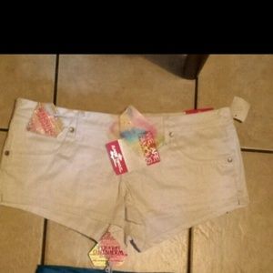White shorty shorts